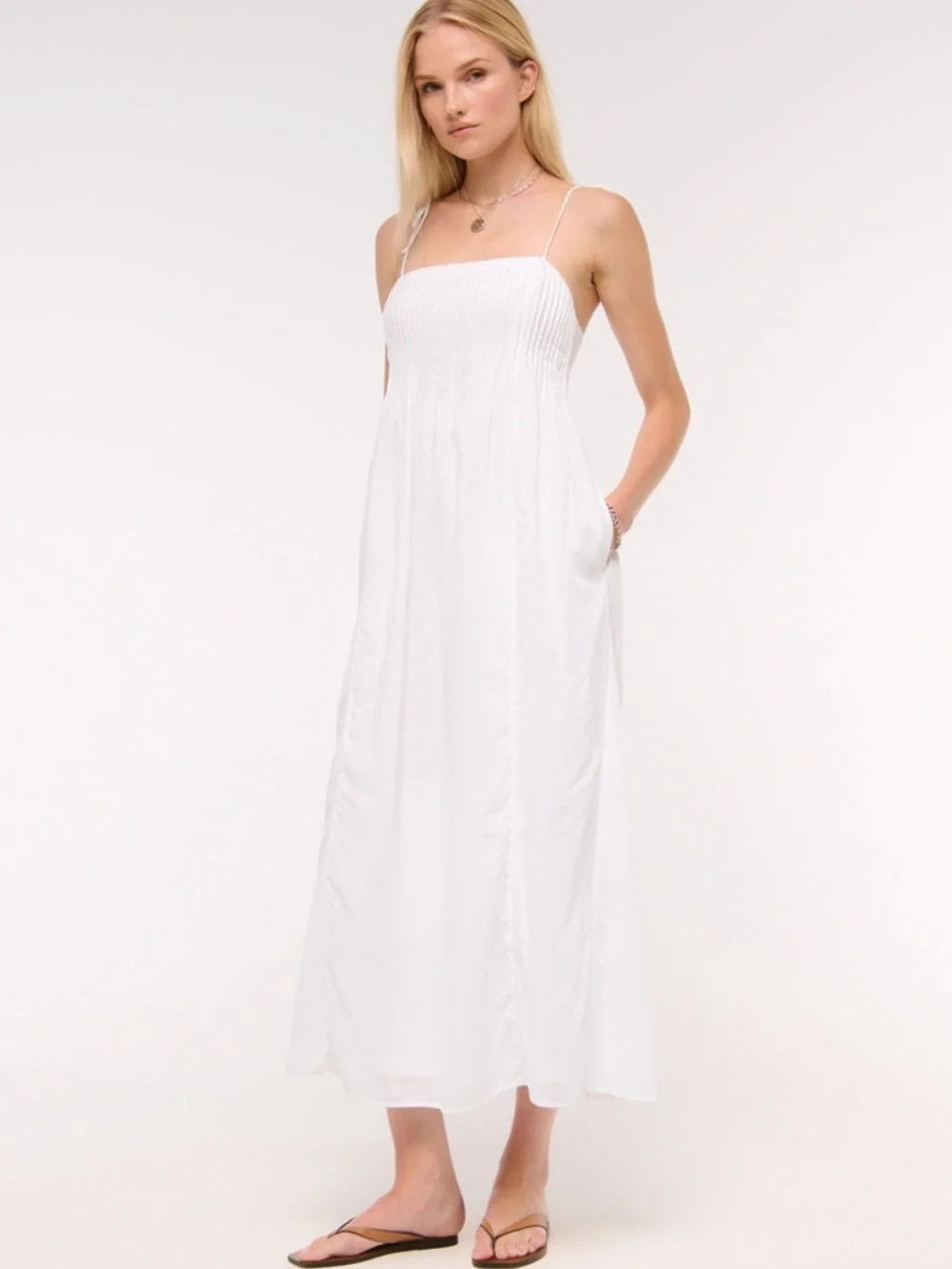Abercrombie & Fitch White Maxi Sundress